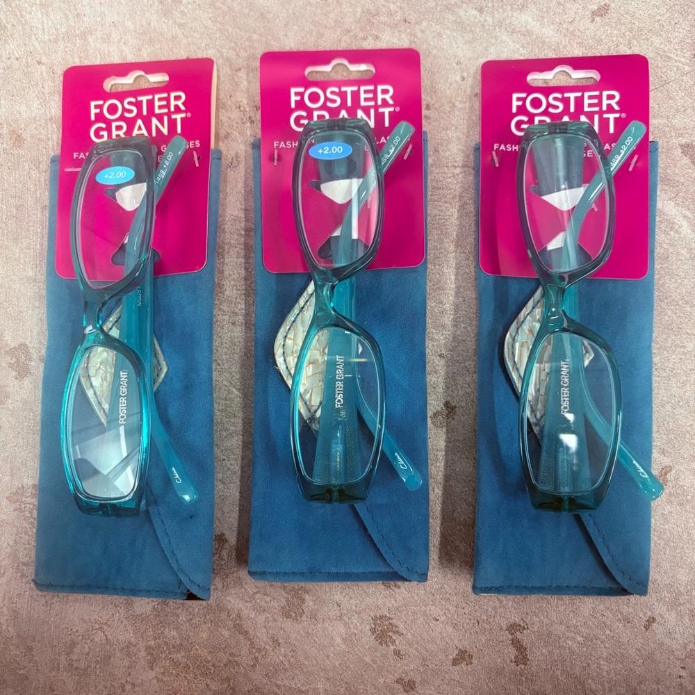 Foster Grant Blue Glasses (set of 3)